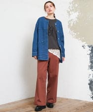 OLKKD23069 eur3(エウルキューブ) 【大きいサイズ】ジョーゼットダンボールロゴプルオーバー ダークグレー