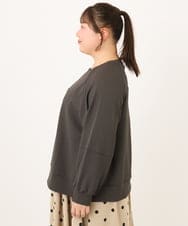 OLKKD23069 eur3(エウルキューブ) 【大きいサイズ】ジョーゼットダンボールロゴプルオーバー ダークグレー