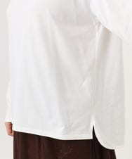 OLKLD16064 eur3(エウルキューブ) 【大きいサイズ】コットンロゴ長袖Tシャツ ホワイト