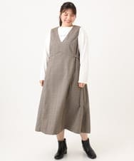 OLKLD16064 eur3(エウルキューブ) 【大きいサイズ】コットンロゴ長袖Tシャツ ホワイト