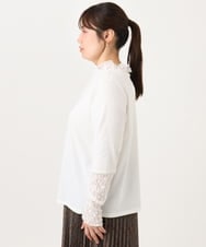 OLKLD17054 eur3(エウルキューブ) 【大きいサイズ】レースコンビトップス ホワイト