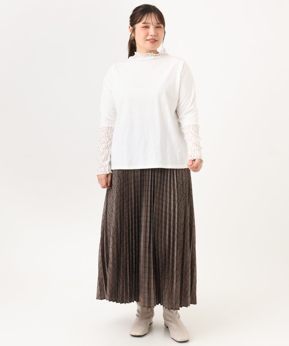 OLKLD17054 eur3(エウルキューブ) 【大きいサイズ】レースコンビトップス ホワイト
