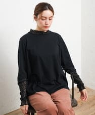 OLKLD17054 eur3(エウルキューブ) 【大きいサイズ】レースコンビトップス ブラック