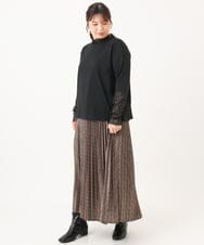 OLKLD17054 eur3(エウルキューブ) 【大きいサイズ】レースコンビトップス ブラック