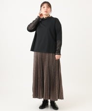 OLKLD17054 eur3(エウルキューブ) 【大きいサイズ】レースコンビトップス ブラック