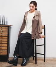 OLKLD19069 eur3(エウルキューブ) 【大きいサイズ】千鳥ジャカードカットソー アイボリー