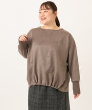 OLKLD31089 eur3(エウルキューブ) 【大きいサイズ】スエードダンボールプルオーバー モカ