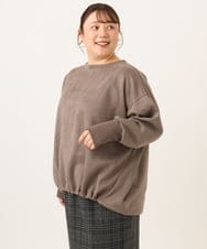 OLKLD31089 eur3(エウルキューブ) 【大きいサイズ】スエードダンボールプルオーバー モカ