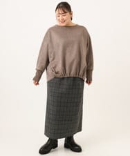 OLKLD31089 eur3(エウルキューブ) 【大きいサイズ】スエードダンボールプルオーバー モカ