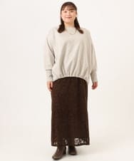 OLKLD31089 eur3(エウルキューブ) 【大きいサイズ】スエードダンボールプルオーバー グレージュ