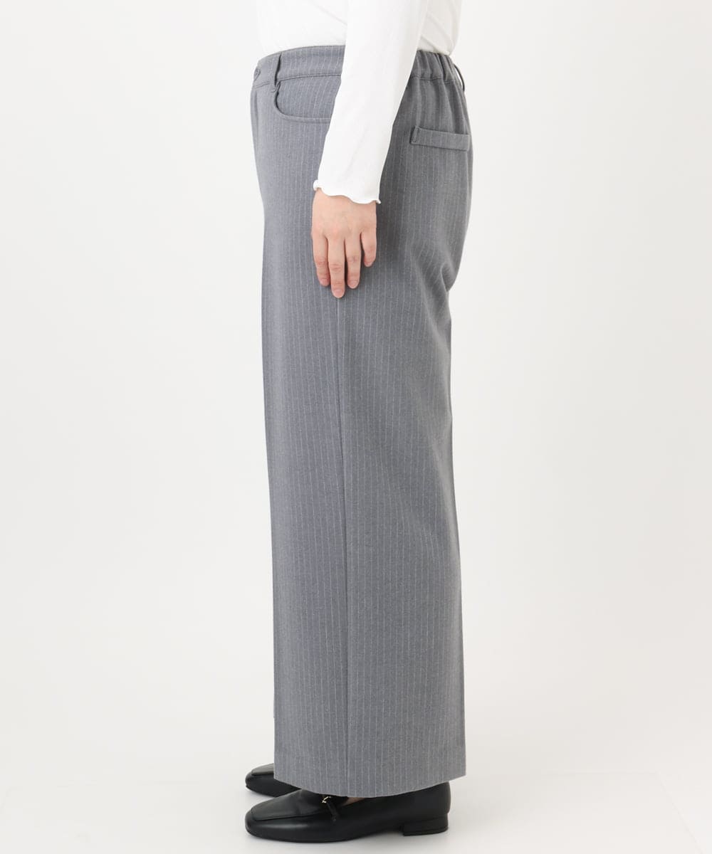 OLLAD11099 eur3(エウルキューブ) 【大きいサイズ】ロイヤルヒート裏起毛ワイドパンツ ダークグレー(93)
