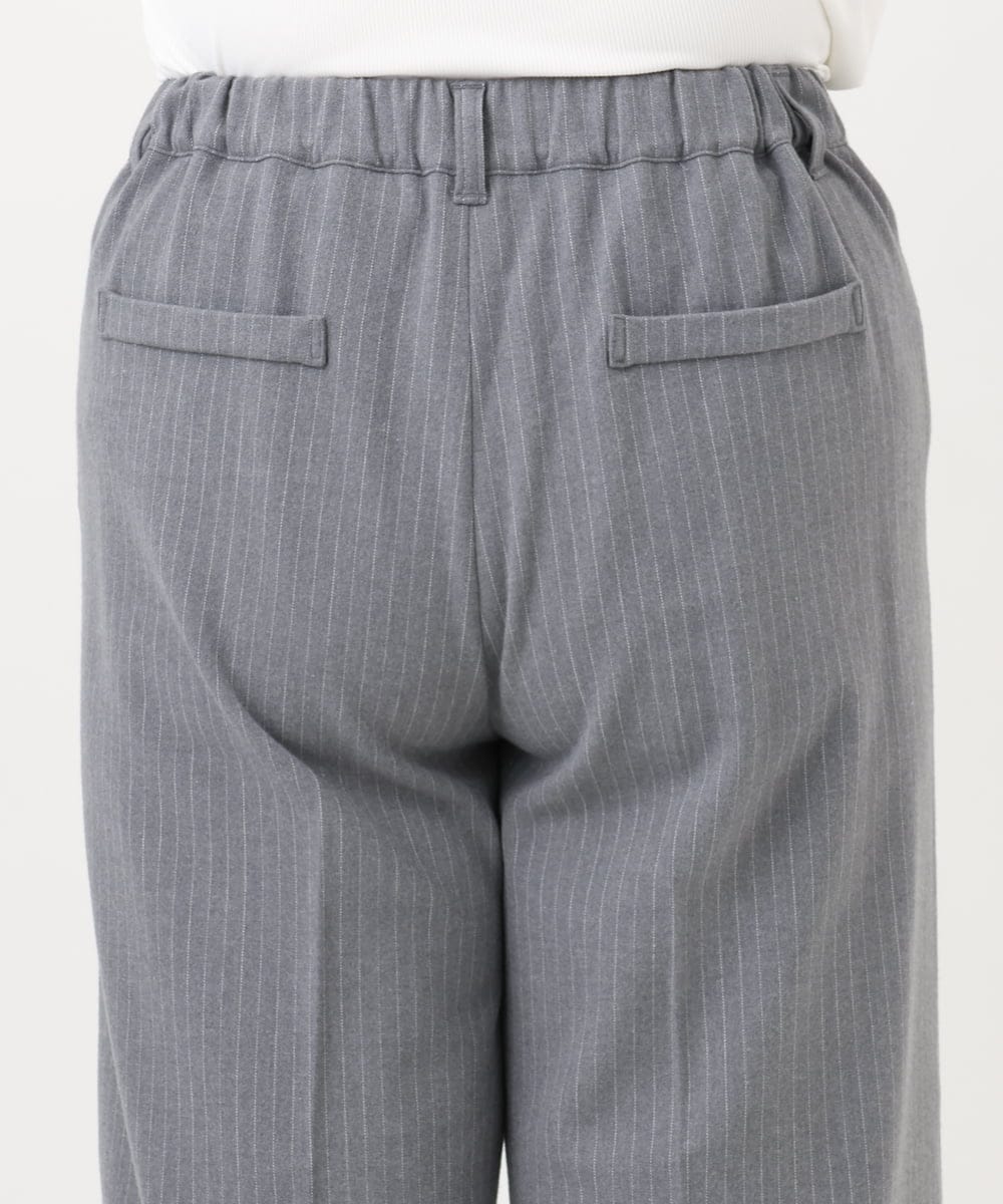 OLLAD11099 eur3(エウルキューブ) 【大きいサイズ】ロイヤルヒート裏起毛ワイドパンツ ダークグレー(93)