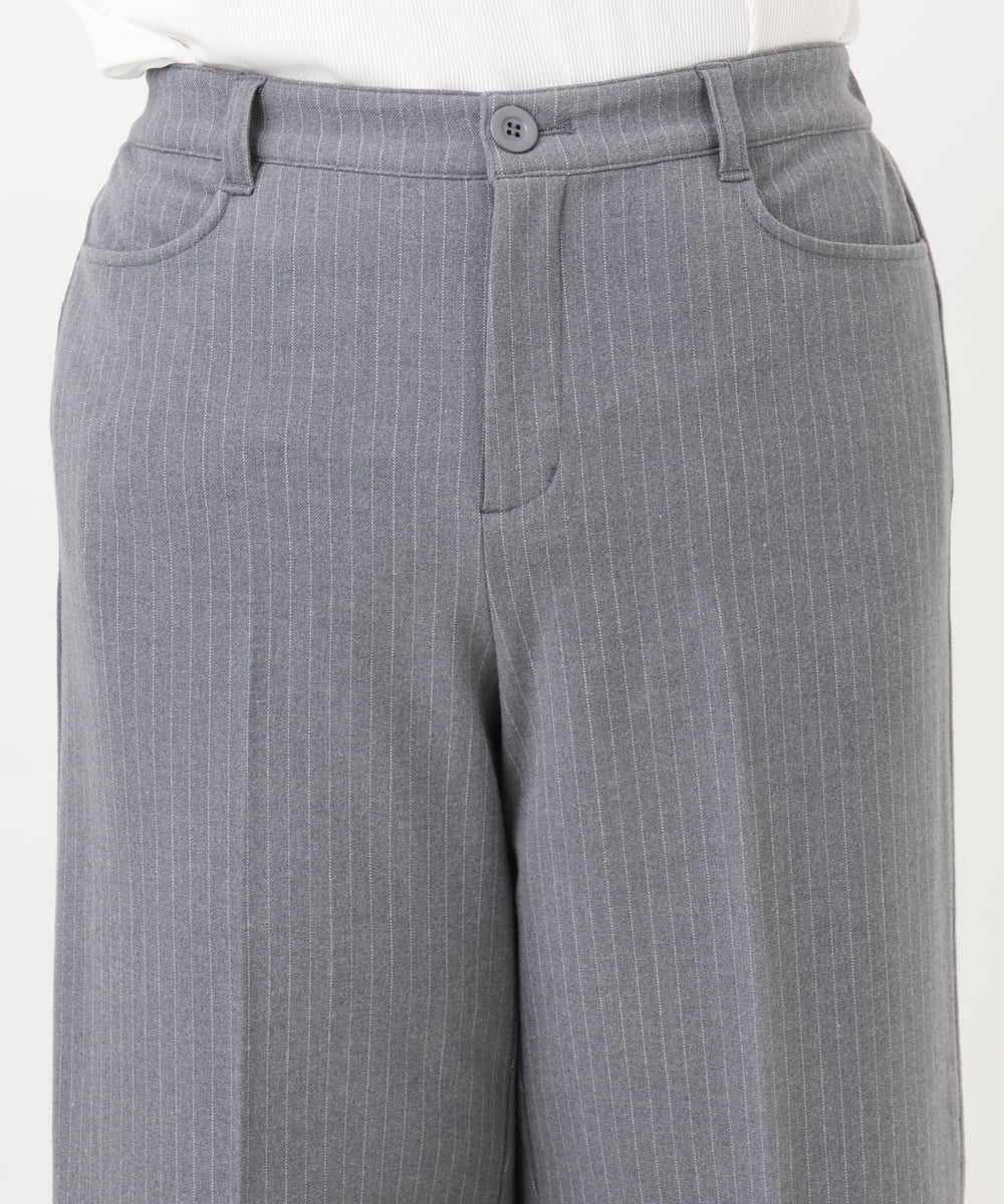 OLLAD11099 eur3(エウルキューブ) 【大きいサイズ】ロイヤルヒート裏起毛ワイドパンツ ダークグレー(93)