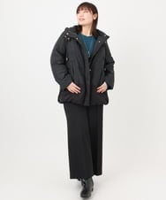OLLAD11099 eur3(エウルキューブ) 【大きいサイズ】ロイヤルヒート裏起毛ワイドパンツ ブラック(94)