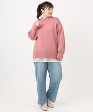 OLLAD24109 eur3(エウルキューブ) 【大きいサイズ】ストレートデニムパンツ ブルー(55)