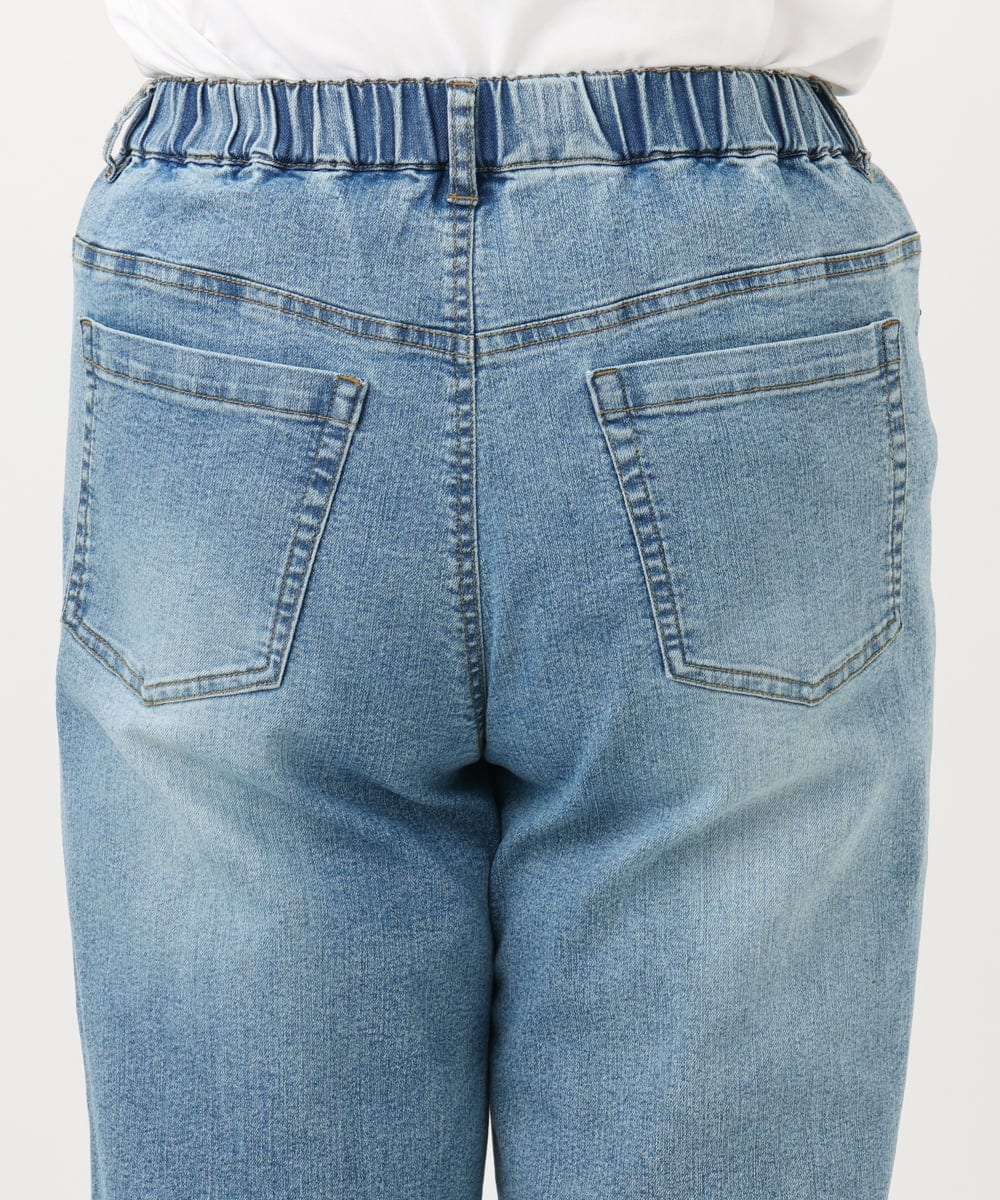 OLLAD24109 eur3(エウルキューブ) 【大きいサイズ】ストレートデニムパンツ ブルー(55)