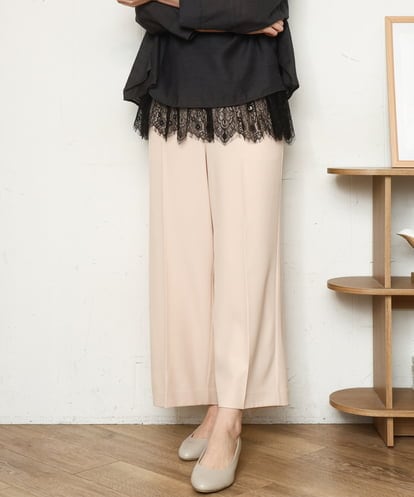 OLLDD02119 eur3 【大きいサイズ】センタープレスワイドパンツ