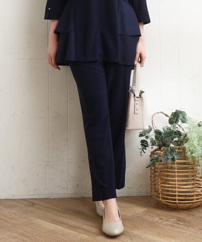 OLLDD09119 eur3 【大きいサイズ/11号サイズあり/セットアップ対応】カットジョーゼットテーパードパンツ