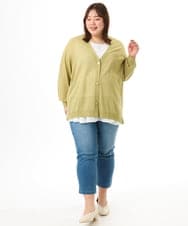 OLLFD17089 eur3(エウルキューブ) 【大きいサイズ/接冷感触】ストレッチゆるフィットデニム ブルー