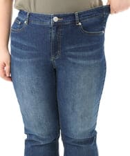 OLLFD17089 eur3(エウルキューブ) 【大きいサイズ/接冷感触】ストレッチゆるフィットデニム ネイビー