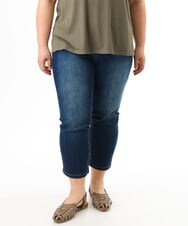 OLLFD17089 eur3(エウルキューブ) 【大きいサイズ/接冷感触】ストレッチゆるフィットデニム ネイビー