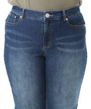OLLFD17089 eur3(エウルキューブ) 【大きいサイズ/接冷感触】ストレッチゆるフィットデニム ネイビー