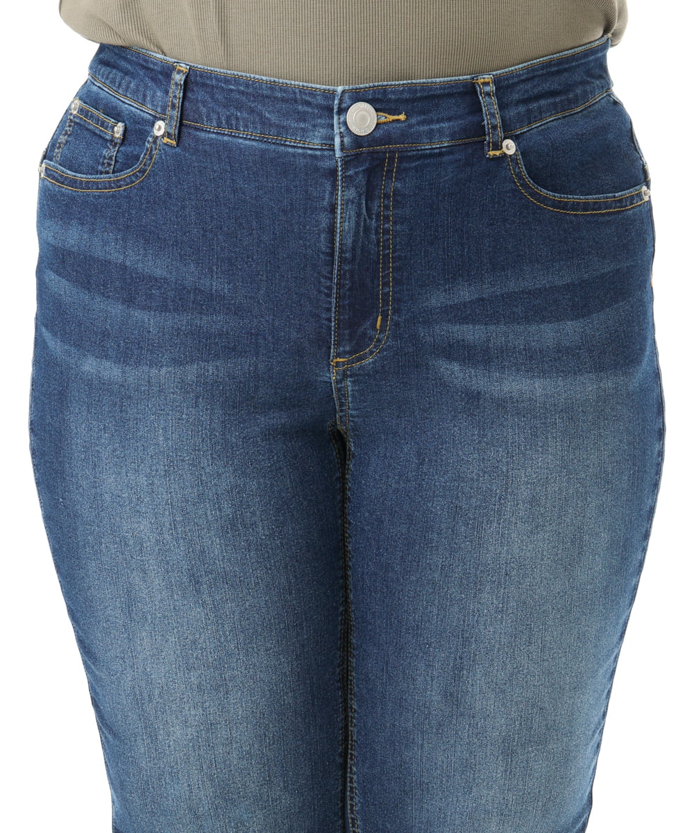 OLLFD17089 eur3(エウルキューブ) 【大きいサイズ/接冷感触】ストレッチゆるフィットデニム ネイビー