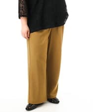 OLLFD18099 eur3(エウルキューブ) 【大きいサイズ】ストレッチワイドイージーパンツ キャメル