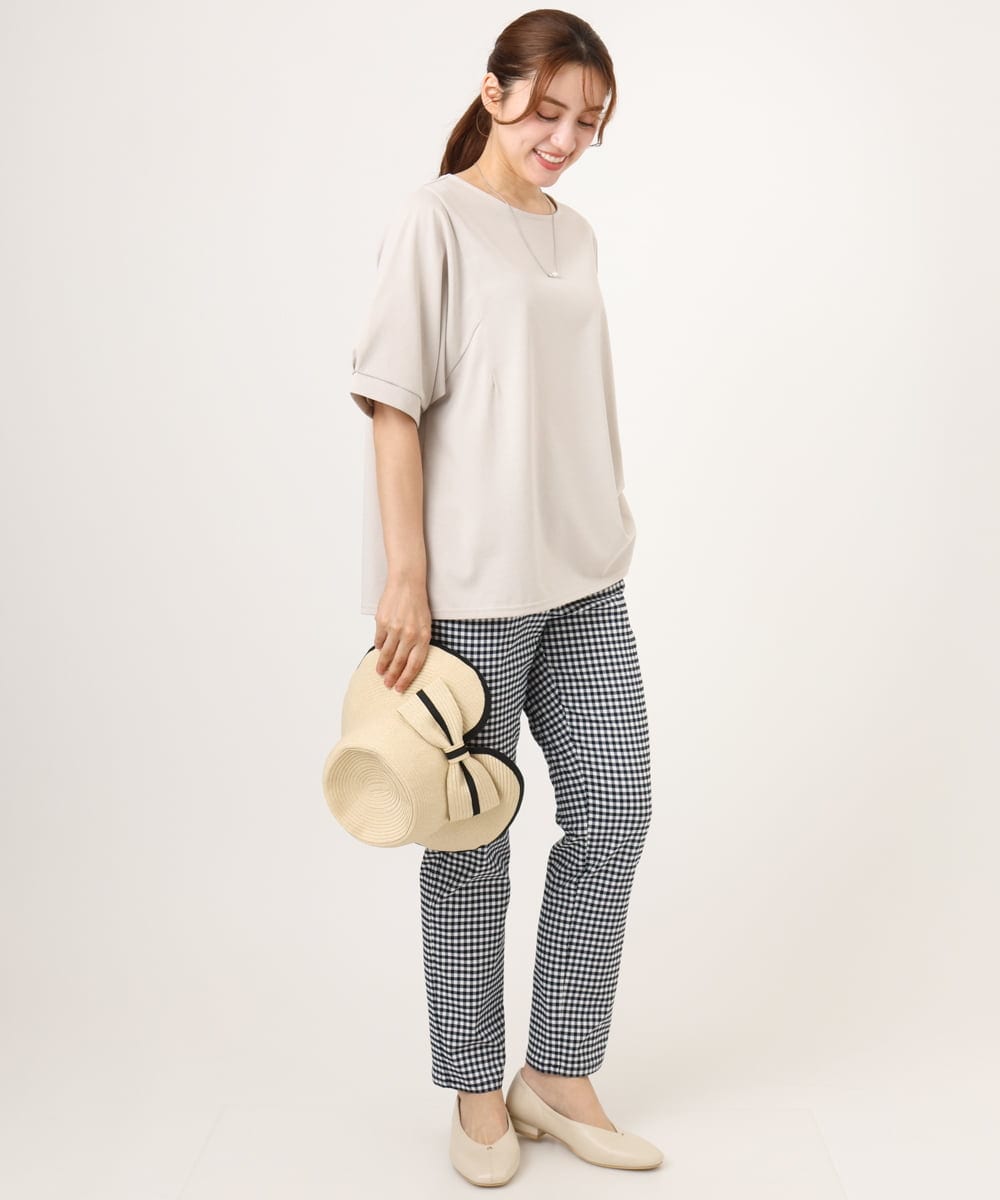 OLLGD15089 eur3(エウルキューブ) 【大きいサイズ/接触冷感】ハイパーストレッチパンツ ネイビー