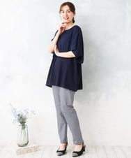 OLLGD15089 eur3(エウルキューブ) 【大きいサイズ/接触冷感】ハイパーストレッチパンツ ネイビー