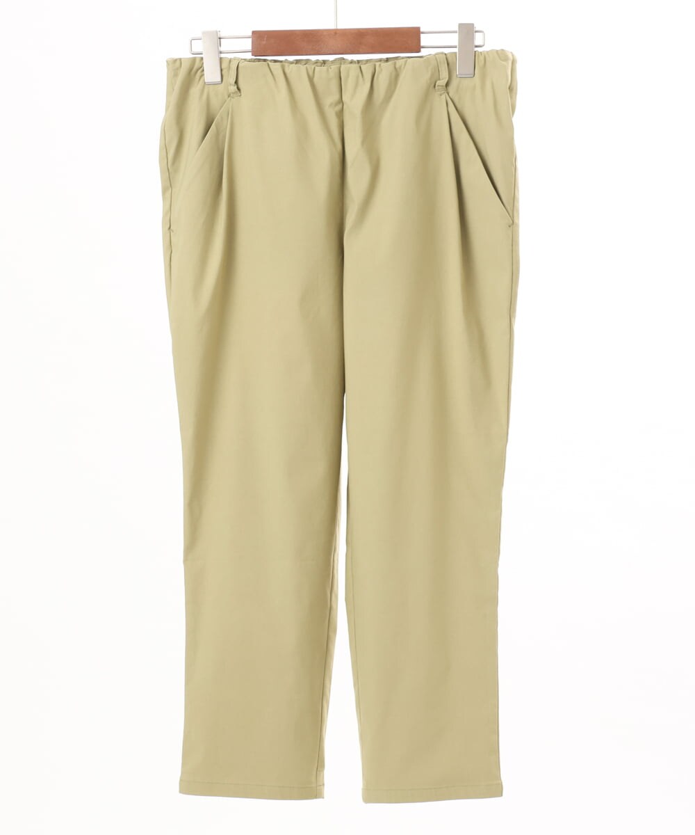 OLLGD26089 eur3(エウルキューブ) 【シリーズ累計販売2万枚！/大きいサイズ】さらさらストレッチカットレングステーパードパンツ ライトグリーン