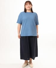 OLLGD29089 eur3(エウルキューブ) 【大きいサイズ/接触冷感/セットアップ対応】ジャージーワイドパンツ ネイビー