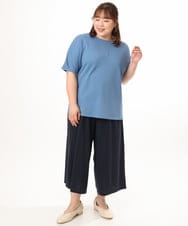 OLLGD29089 eur3(エウルキューブ) 【大きいサイズ/接触冷感/セットアップ対応】ジャージーワイドパンツ ネイビー