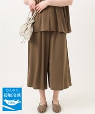 OLLGD29089 eur3(エウルキューブ) 【大きいサイズ/接触冷感/セットアップ対応】ジャージーワイドパンツ モカ