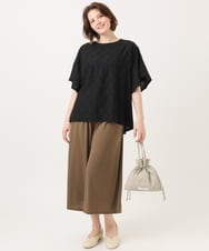 OLLGD29089 eur3(エウルキューブ) 【大きいサイズ/接触冷感/セットアップ対応】ジャージーワイドパンツ モカ