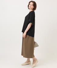 OLLGD29089 eur3(エウルキューブ) 【大きいサイズ/接触冷感/セットアップ対応】ジャージーワイドパンツ モカ