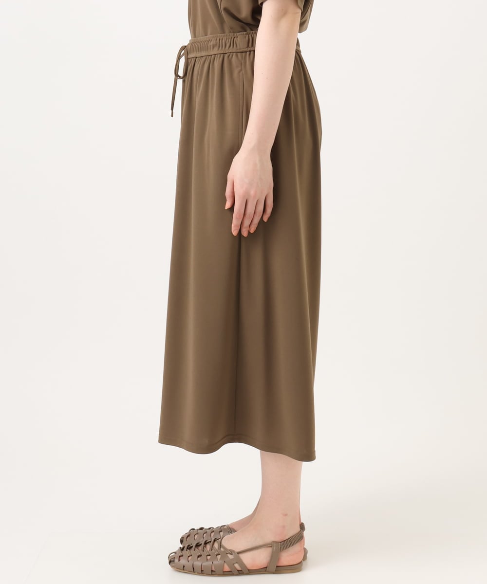 OLLGD29089 eur3(エウルキューブ) 【大きいサイズ/接触冷感/セットアップ対応】ジャージーワイドパンツ モカ