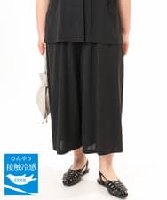 OLLGD29089 eur3(エウルキューブ) 【大きいサイズ/接触冷感/セットアップ対応】ジャージーワイドパンツ ブラック