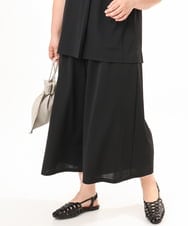OLLGD29089 eur3(エウルキューブ) 【大きいサイズ/接触冷感/セットアップ対応】ジャージーワイドパンツ ブラック