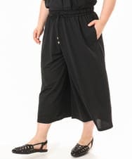 OLLGD29089 eur3(エウルキューブ) 【大きいサイズ/接触冷感/セットアップ対応】ジャージーワイドパンツ ブラック