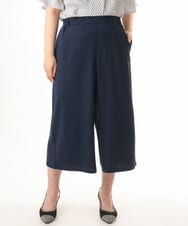 OLLHD30119 eur3(エウルキューブ) 【大きいサイズ/接触冷感】クロップドワイドパンツ ネイビー