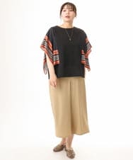 OLLHD30119 eur3(エウルキューブ) 【大きいサイズ/接触冷感】クロップドワイドパンツ ベージュ