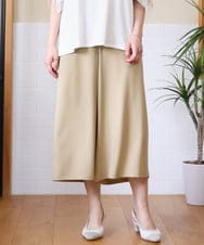 OLLHD30119 eur3(エウルキューブ) 【大きいサイズ/接触冷感】クロップドワイドパンツ ベージュ