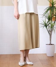 OLLHD30119 eur3(エウルキューブ) 【大きいサイズ/接触冷感】クロップドワイドパンツ ベージュ