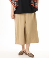 OLLHD30119 eur3(エウルキューブ) 【大きいサイズ/接触冷感】クロップドワイドパンツ ベージュ