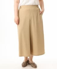 OLLHD30119 eur3(エウルキューブ) 【大きいサイズ/接触冷感】クロップドワイドパンツ ベージュ