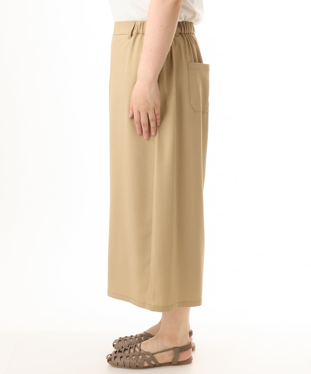 OLLHD30119 eur3(エウルキューブ) 【大きいサイズ/接触冷感】クロップドワイドパンツ ベージュ