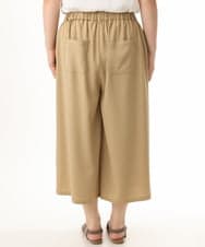 OLLHD30119 eur3(エウルキューブ) 【大きいサイズ/接触冷感】クロップドワイドパンツ ベージュ
