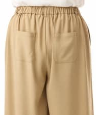 OLLHD30119 eur3(エウルキューブ) 【大きいサイズ/接触冷感】クロップドワイドパンツ ベージュ