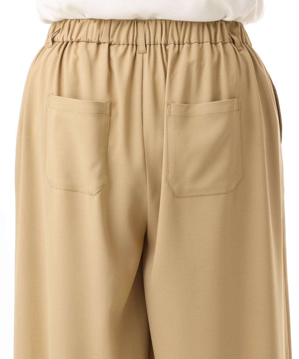 OLLHD30119 eur3(エウルキューブ) 【大きいサイズ/接触冷感】クロップドワイドパンツ ベージュ